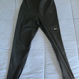 Nike Black Leggings with White Swoosh Logo
